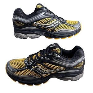 Saucony ProGrid Omni 9 Mens 11 Gold Carbon Yellow Black Mesh Sneaker NIB